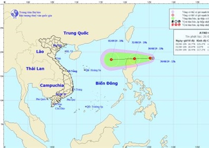 Áp thấp nhiệt đới gần biển Đông có khả năng mạnh lên thành bão số 5