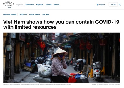 WEF: Việt Nam trở thành 'ngọn hải đăng' về ứng phó với dịch Covid-19
