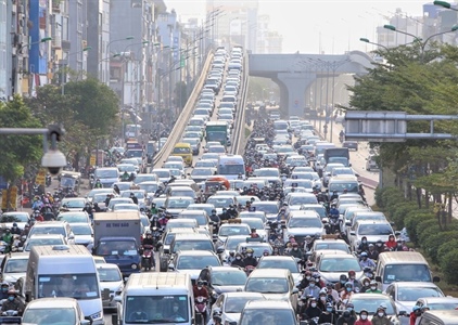 Hình ảnh giao thông Hà Nội tắc nghẽn trong ngày giáp Tết