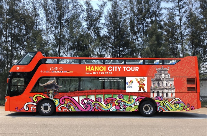 Xe buýt 2 tầng du lịch phục vụ miễn phí đại biểu tham dự SEA Games 31...