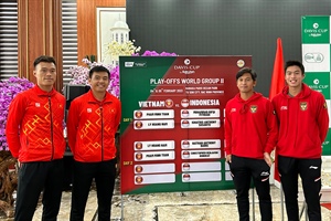 Xác định các cặp đấu giữa Việt Nam và Indonesia tại trận Play-off Davis Cup nhóm II