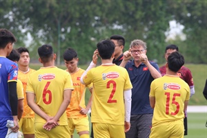 U23 Việt Nam tập luyện chuẩn bị cho trận đấu với U23 Kyrgyzstan
